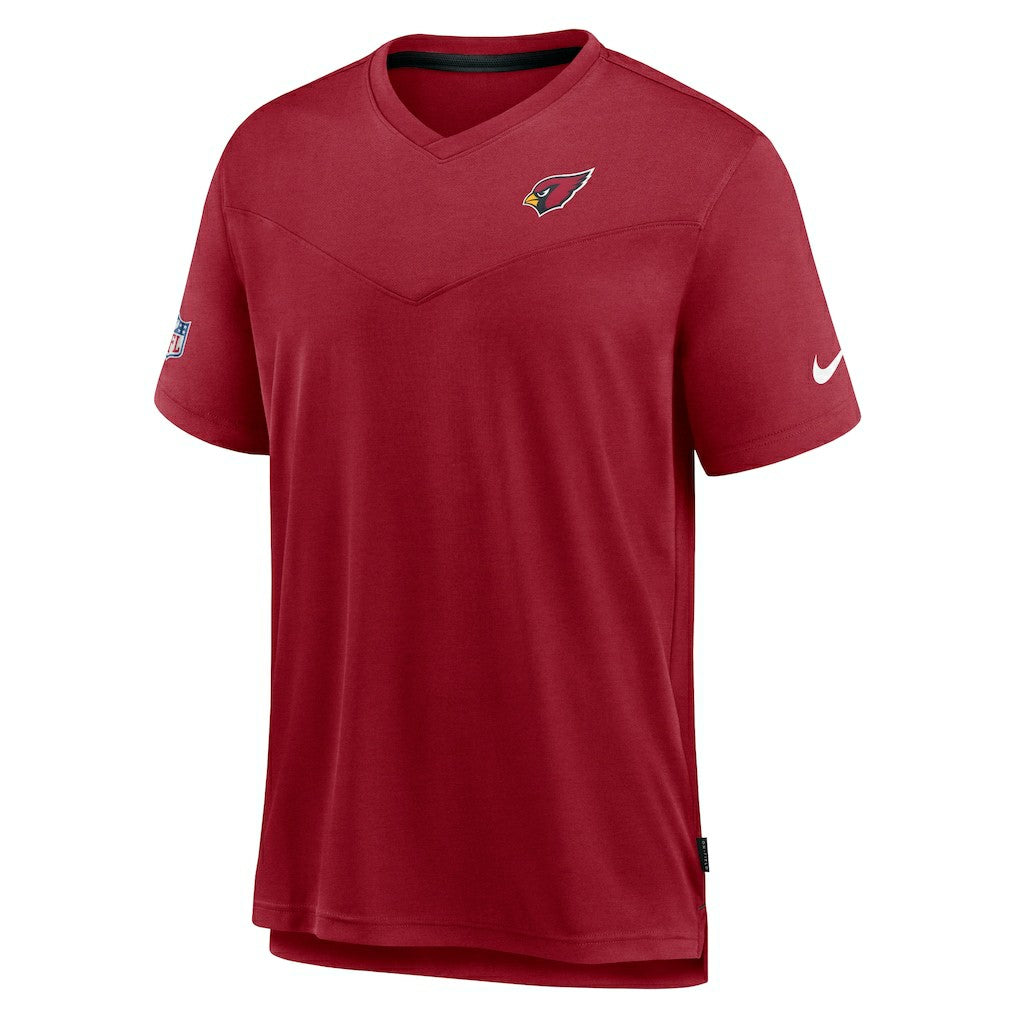 Arizona Cardinals Sideline Coach Chevron Lock Up Logo V-Neck Performance T-Shirt Cardinal - Nike