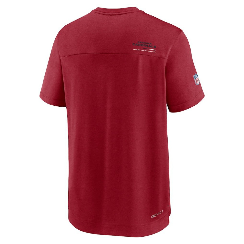 Arizona Cardinals Sideline Coach Chevron Lock Up Logo V-Neck Performance T-Shirt Cardinal - Nike