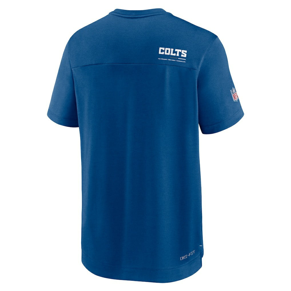 Indianapolis Colts Sideline Coach Chevron Lock Up Logo V-Neck Performance T-Shirt Royal - Nike