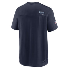 Tennessee Titans Sideline Coach Chevron Lock Up Logo V-Neck Performance T-Shirt Navy - Nike