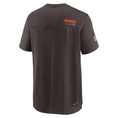 Cleveland Browns Sideline Coach Chevron Lock Up Logo V-Neck Performance T-Shirt Brown - Nike