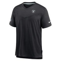 Las Vegas Raiders Sideline Coach Chevron Lock Up Logo V-Neck Performance T-Shirt Black - Nike