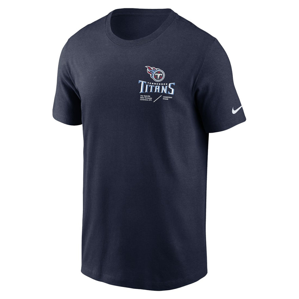 Tennessee Titans Sideline Infograph Lockup Performance T-Shirt Navy - Nike