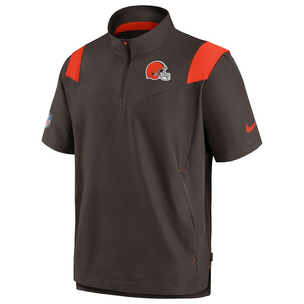 Cleveland Browns Sideline Coaches Chevron Lockup Pullover Top Brown - Nike