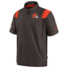 Cleveland Browns Sideline Coaches Chevron Lockup Pullover Top Brown - Nike