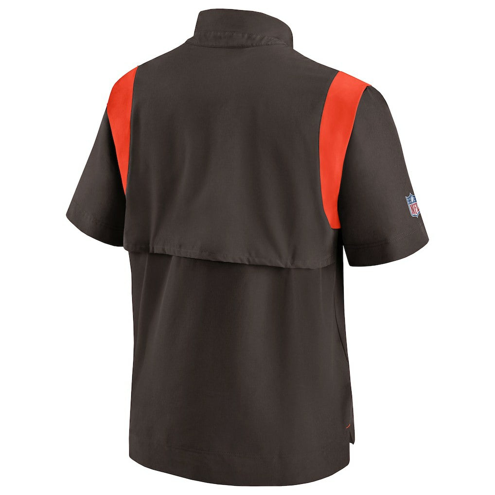Cleveland Browns Sideline Coaches Chevron Lockup Pullover Top Brown - Nike