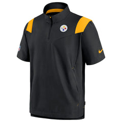 Pittsburgh Steelers Sideline Coaches Chevron Lockup Pullover Top Black - Nike
