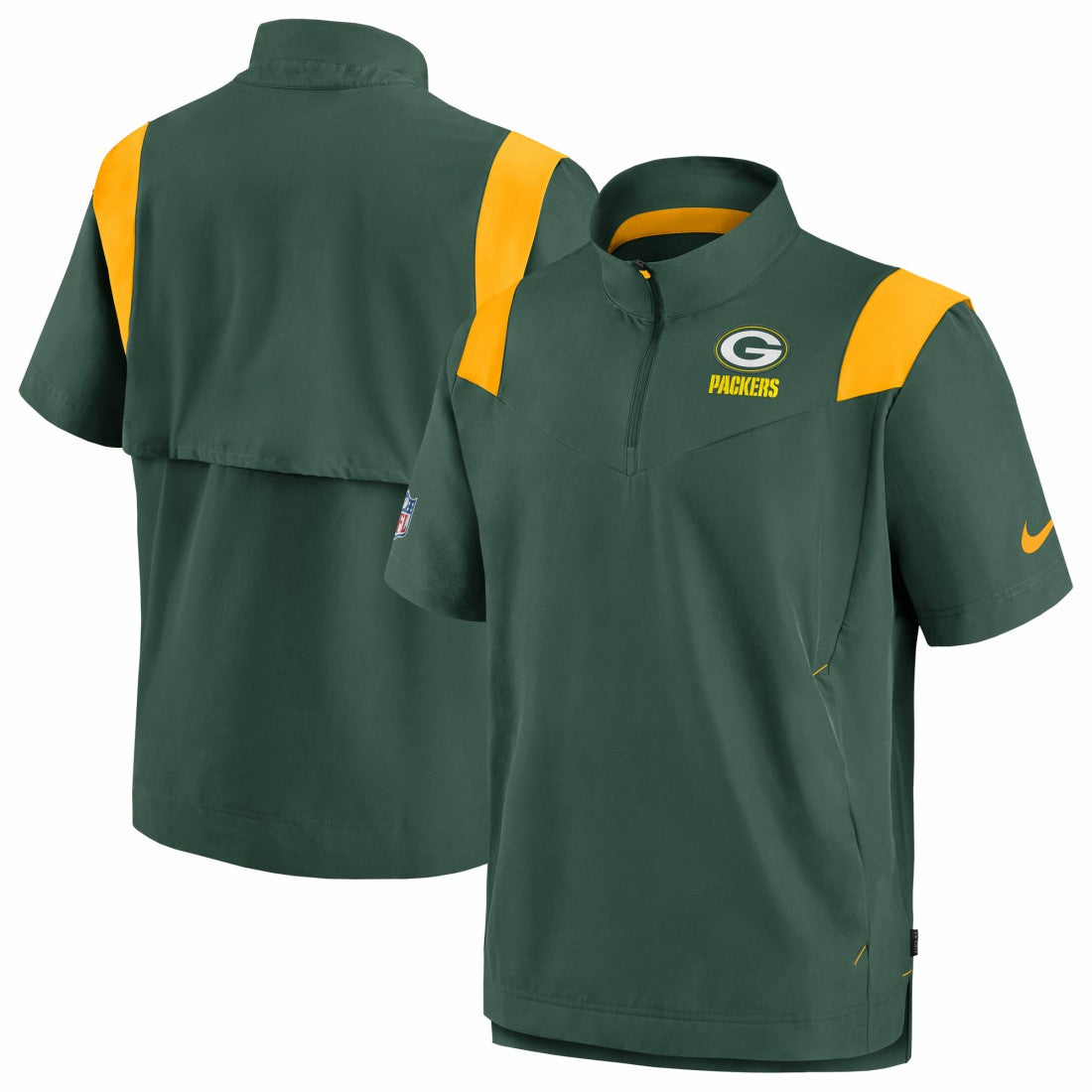 Green Bay Packers Sideline Coaches Chevron Lockup Pullover Top Kelly Green - Nike