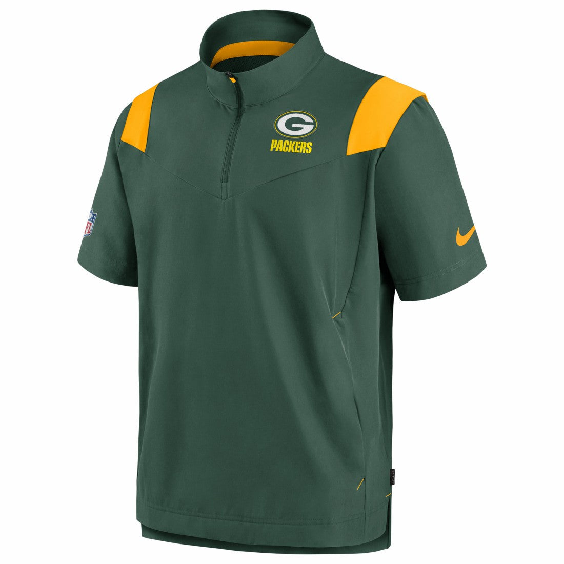 Green Bay Packers Sideline Coaches Chevron Lockup Pullover Top Kelly Green - Nike