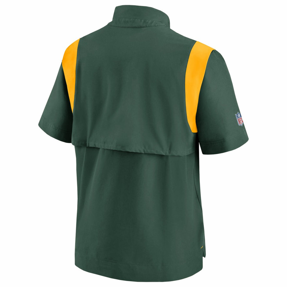 Green Bay Packers Sideline Coaches Chevron Lockup Pullover Top Kelly Green - Nike