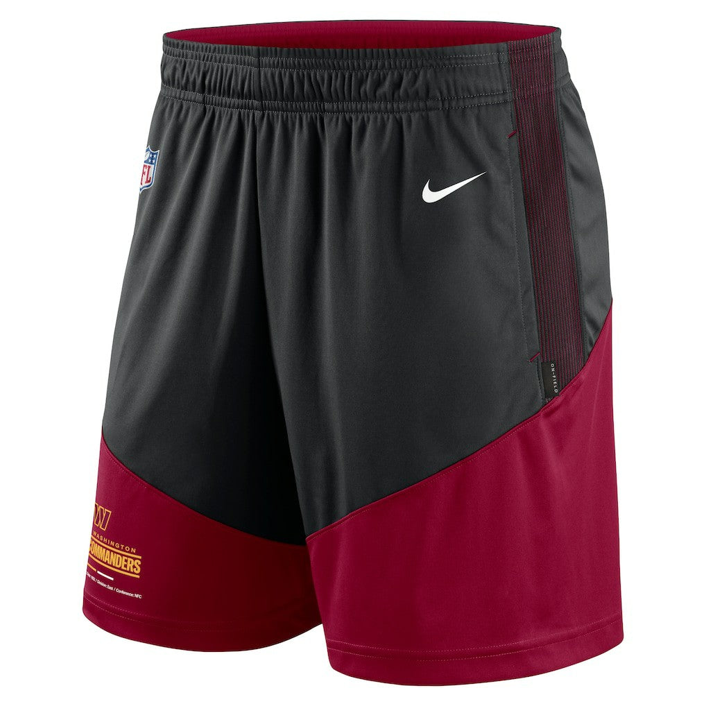 Washington Commanders Sideline Primary Lockup Performance Shorts Black/Burgundy - Nike