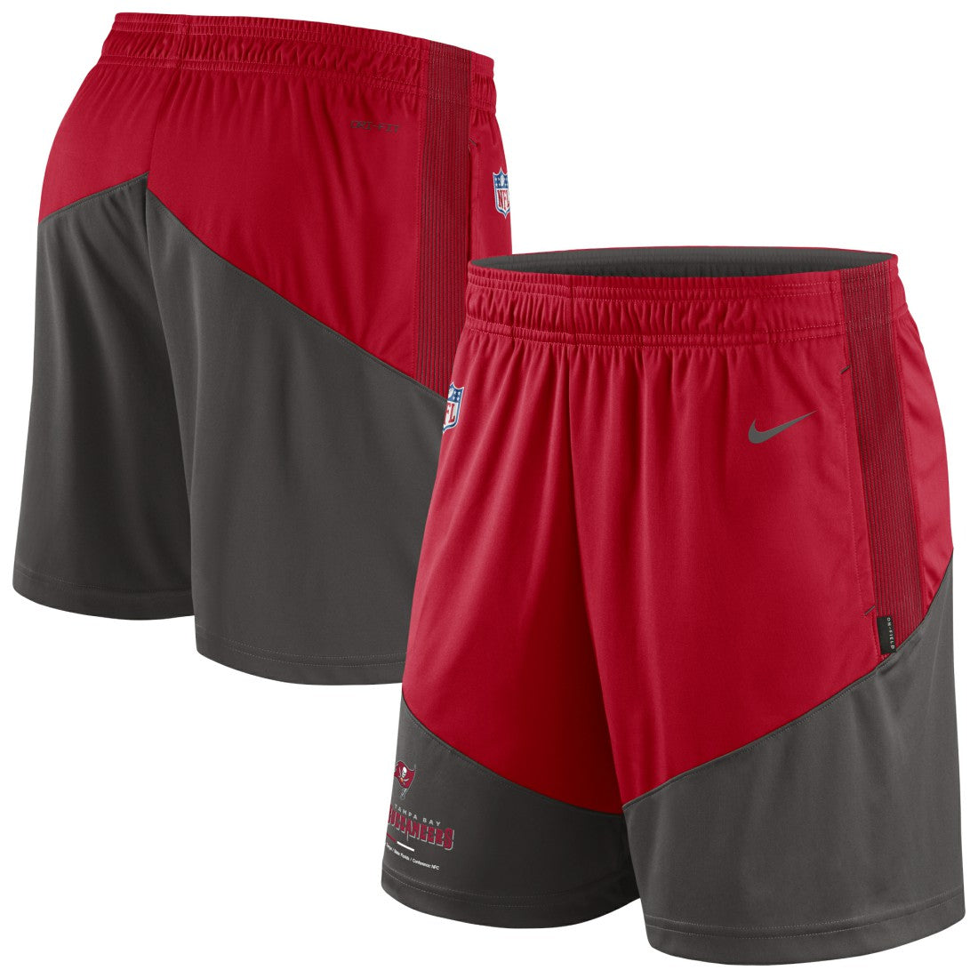Tampa Bay Buccaneers Sideline Primary Lockup Performance Shorts Red/Pewter - Nike
