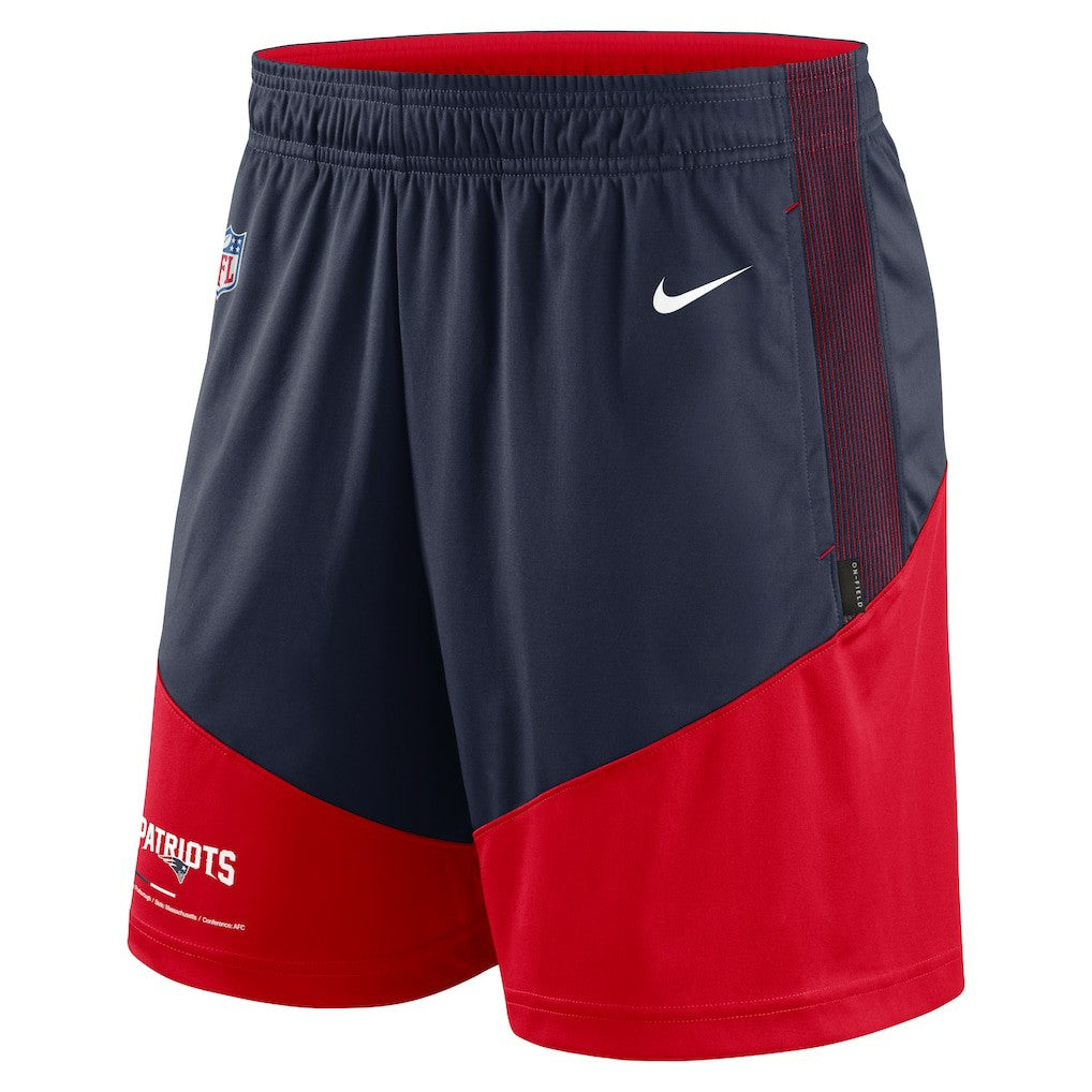 New England Patriots Sideline Primary Lockup Performance Shorts Navy/Red - Nike