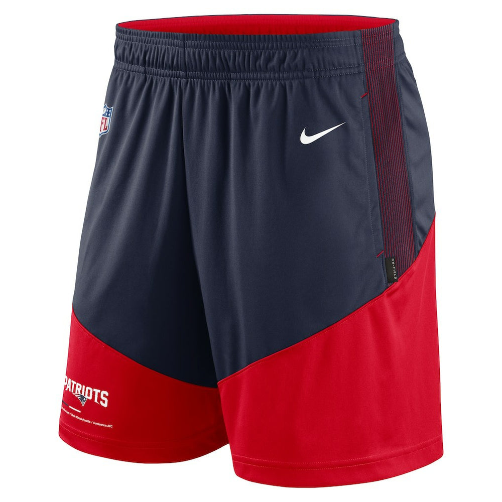 New England Patriots Sideline Primary Lockup Performance Shorts Navy/Red - Nike
