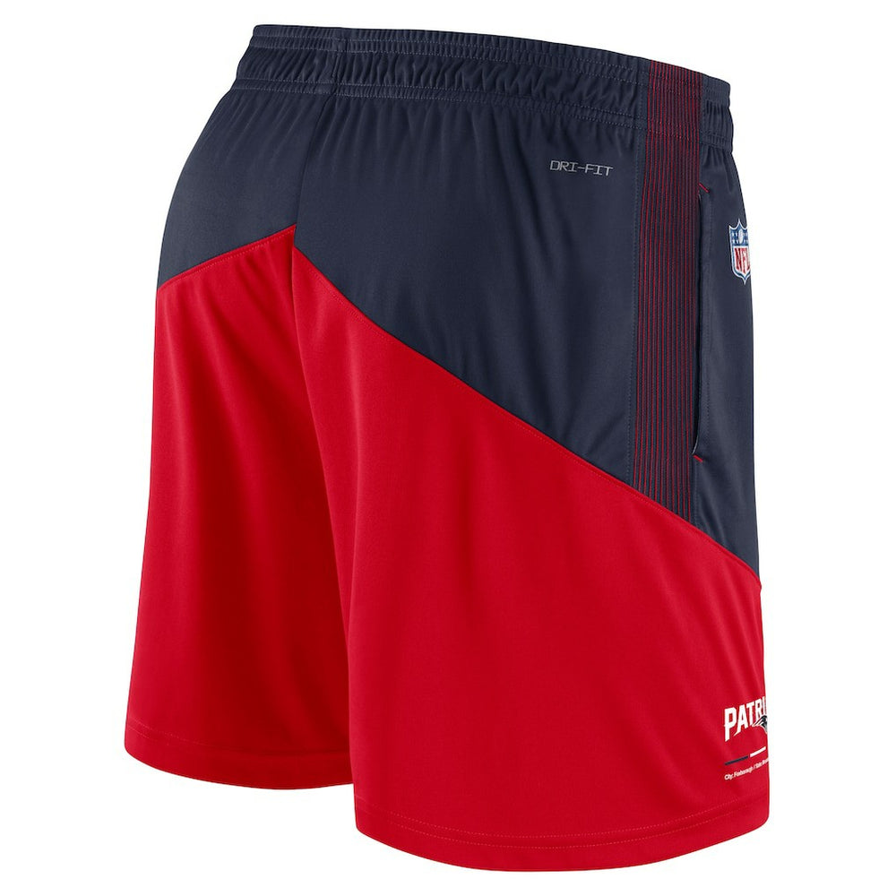 New England Patriots Sideline Primary Lockup Performance Shorts Navy/Red - Nike
