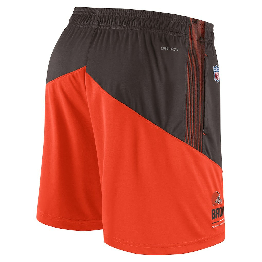 Cleveland Browns Sideline Primary Lockup Performance Shorts Brown/Orange - Nike