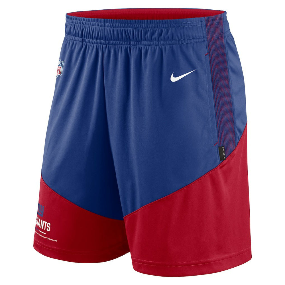 New York Giants Sideline Primary Lockup Performance Shorts Royal/Red - Nike