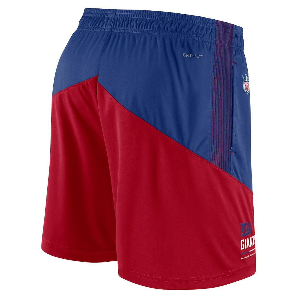 New York Giants Sideline Primary Lockup Performance Shorts Royal/Red - Nike