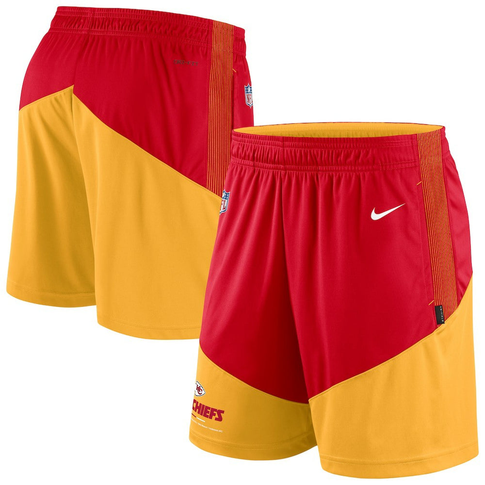 Kansas City Chiefs Sideline Primary Lockup Performance Shorts Red/Gold - Nike