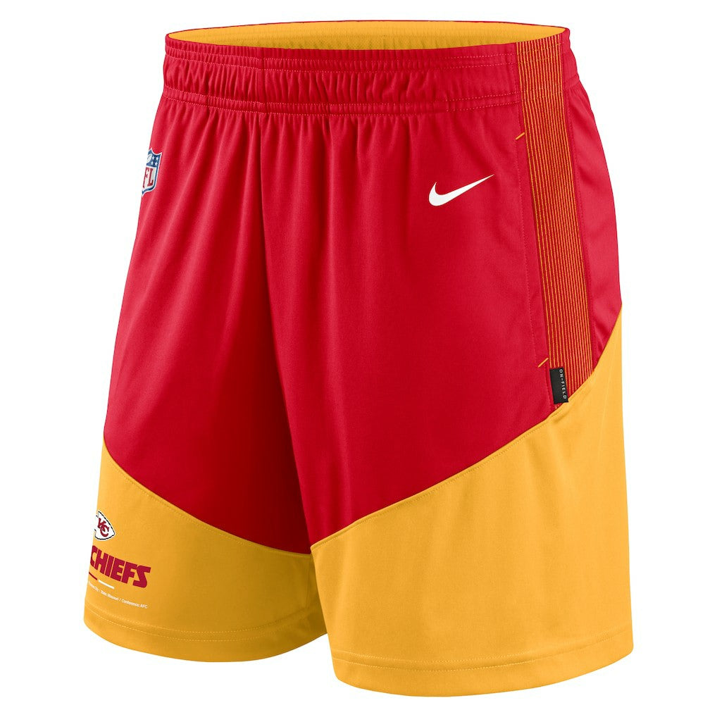 Kansas City Chiefs Sideline Primary Lockup Performance Shorts Red/Gold - Nike