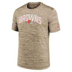 Cleveland Browns Sideline Velocity Athletic Stack Performance T-Shirt Brown - Nike