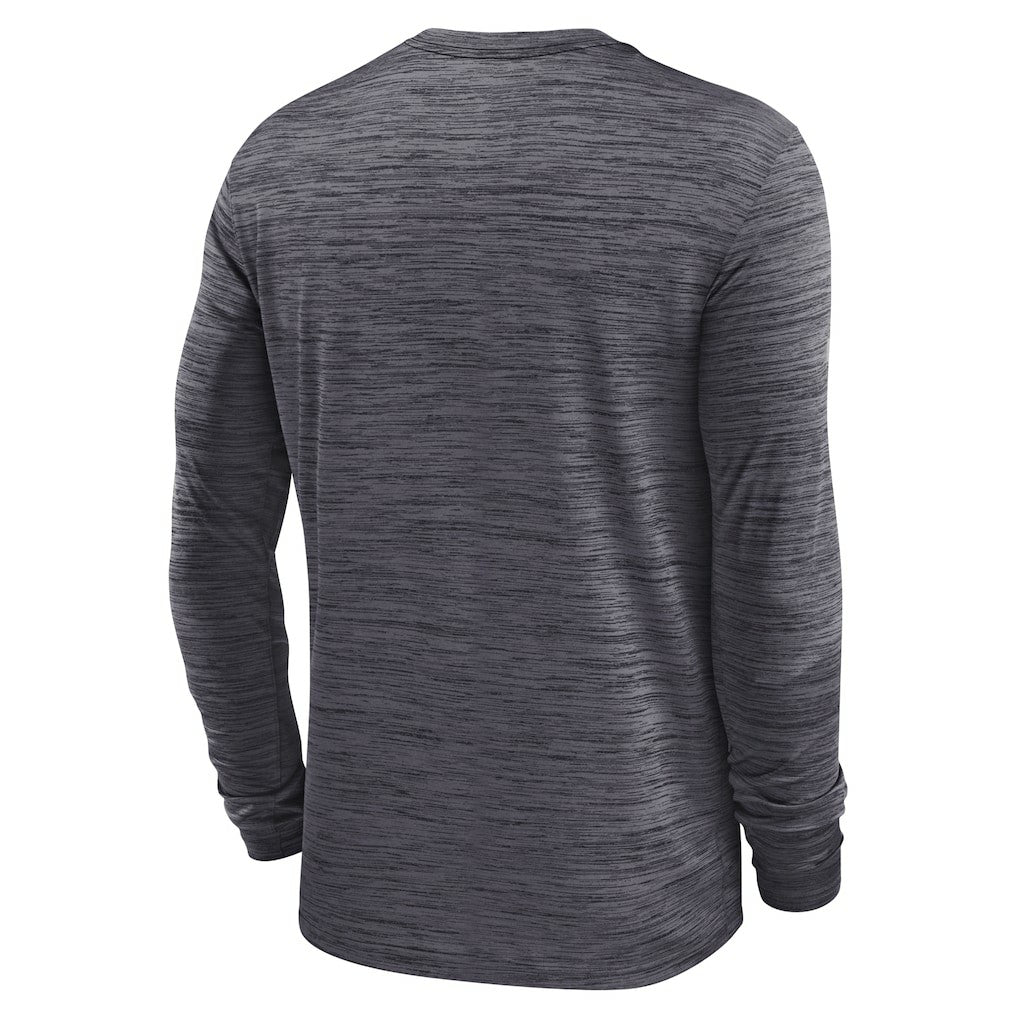 Las Vegas Raiders Sideline Velocity Athletic Stack Performance Long Sleeve T-Shirt Charcoal - Nike