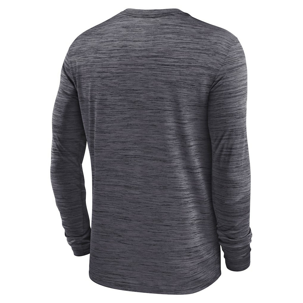 Las Vegas Raiders Sideline Velocity Athletic Stack Performance Long Sleeve T-Shirt Charcoal - Nike