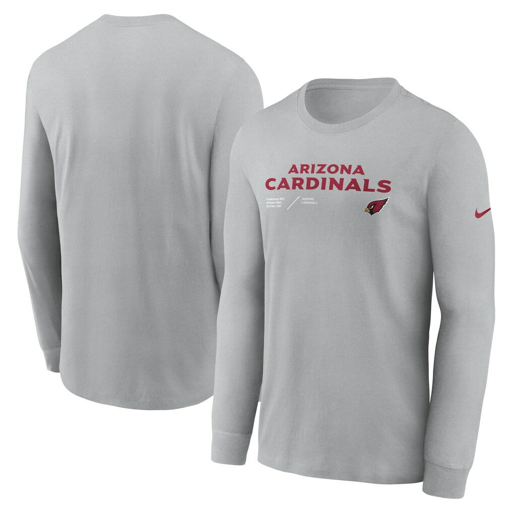 Arizona Cardinals Sideline Infograph Lock Up Performance Long Sleeve T-Shirt Gray - Nike