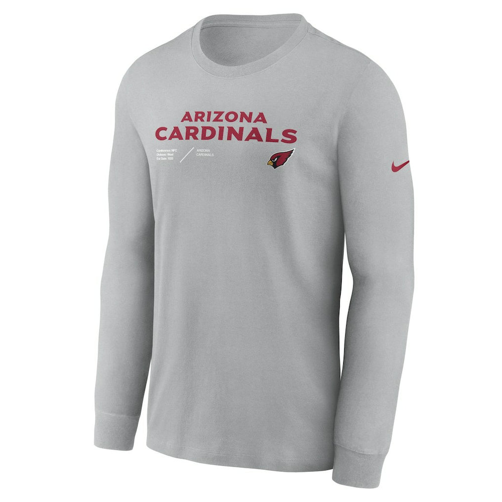 Arizona Cardinals Sideline Infograph Lock Up Performance Long Sleeve T-Shirt Gray - Nike