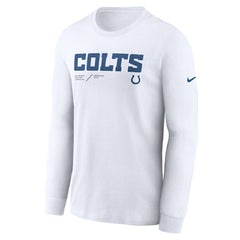 Indianapolis Colts Sideline Infograph Lock Up Performance Long Sleeve T-Shirt White - Nike