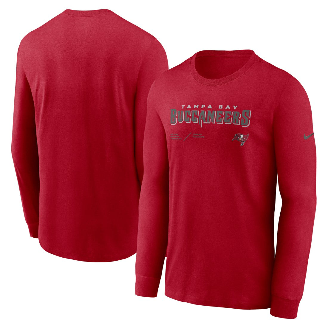 Tampa Bay Buccaneers Sideline Infograph Lock Up Performance Long Sleeve T-Shirt Red - Nike