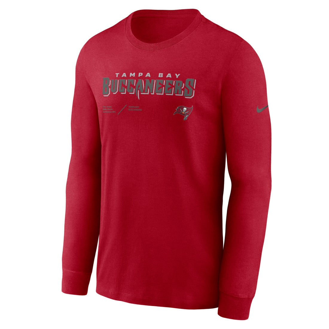 Tampa Bay Buccaneers Sideline Infograph Lock Up Performance Long Sleeve T-Shirt Red - Nike
