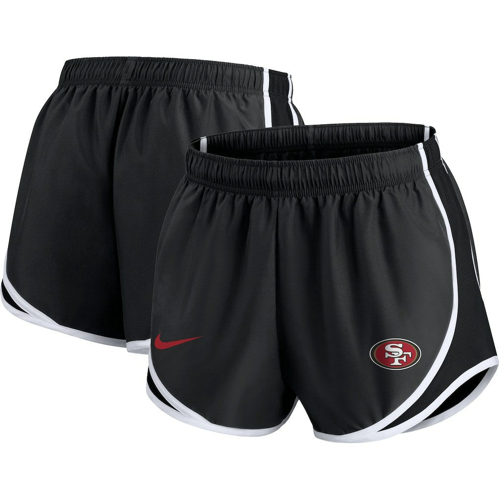 San Francisco 49ers Women's Plus Size Logo Performance Tempo Shorts Charcoal - Nike