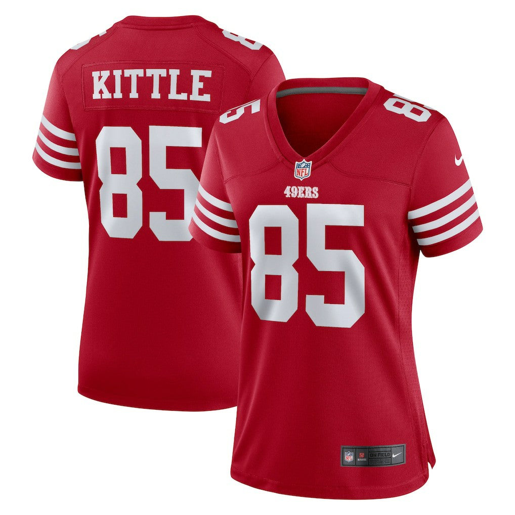 George Kittle San Francisco 49ers Women's Team Game Player Jersey Scarlet - Nike