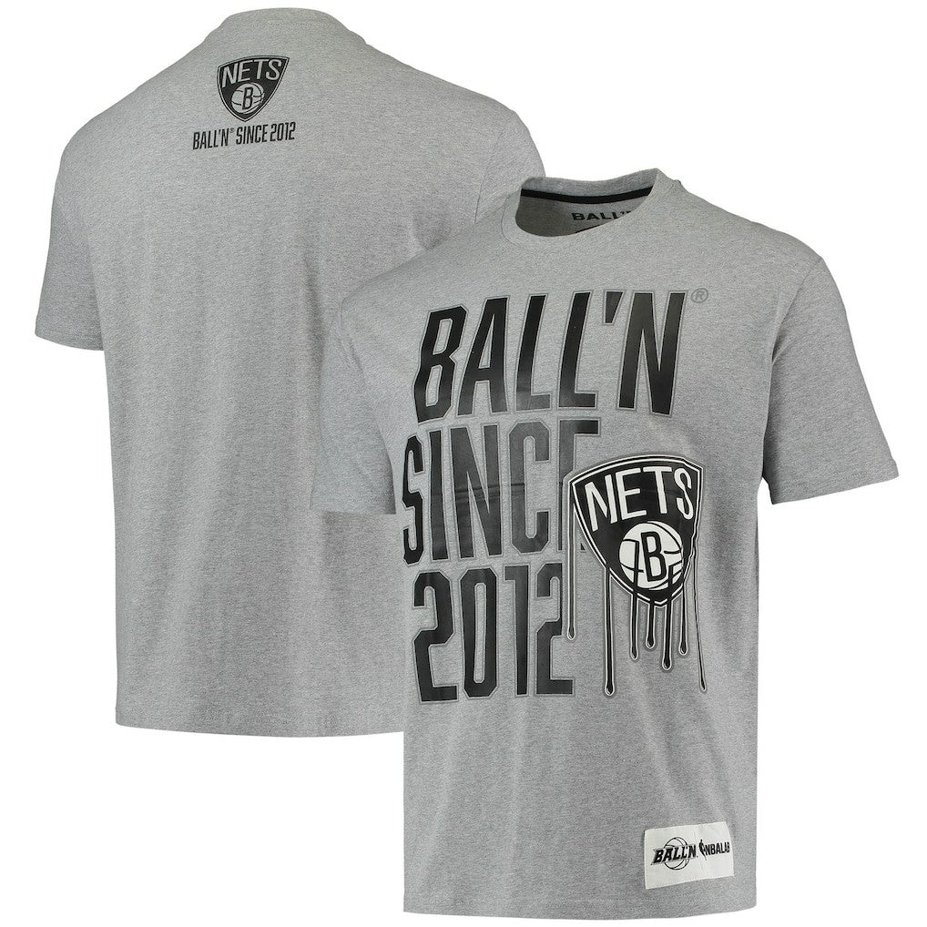 NBA - Brooklyn Nets BALL'N Since 2012 T-Shirt - Heathered Gray