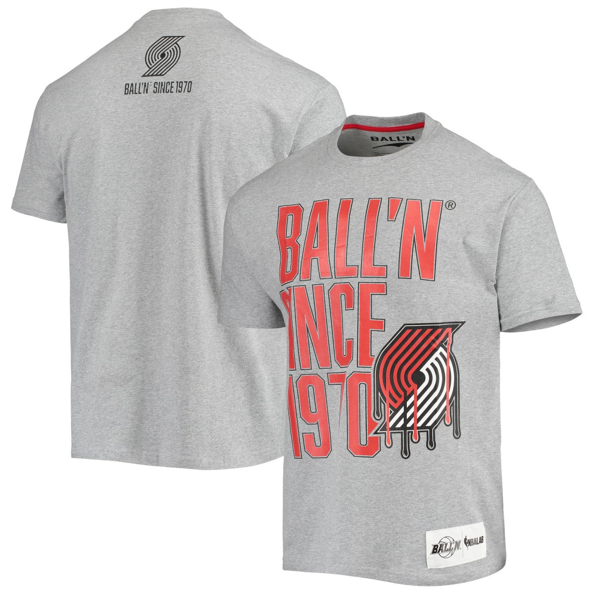 NBA - Portland Trail Blazers BALL'N Since 1970 T-Shirt - Heathered Gray