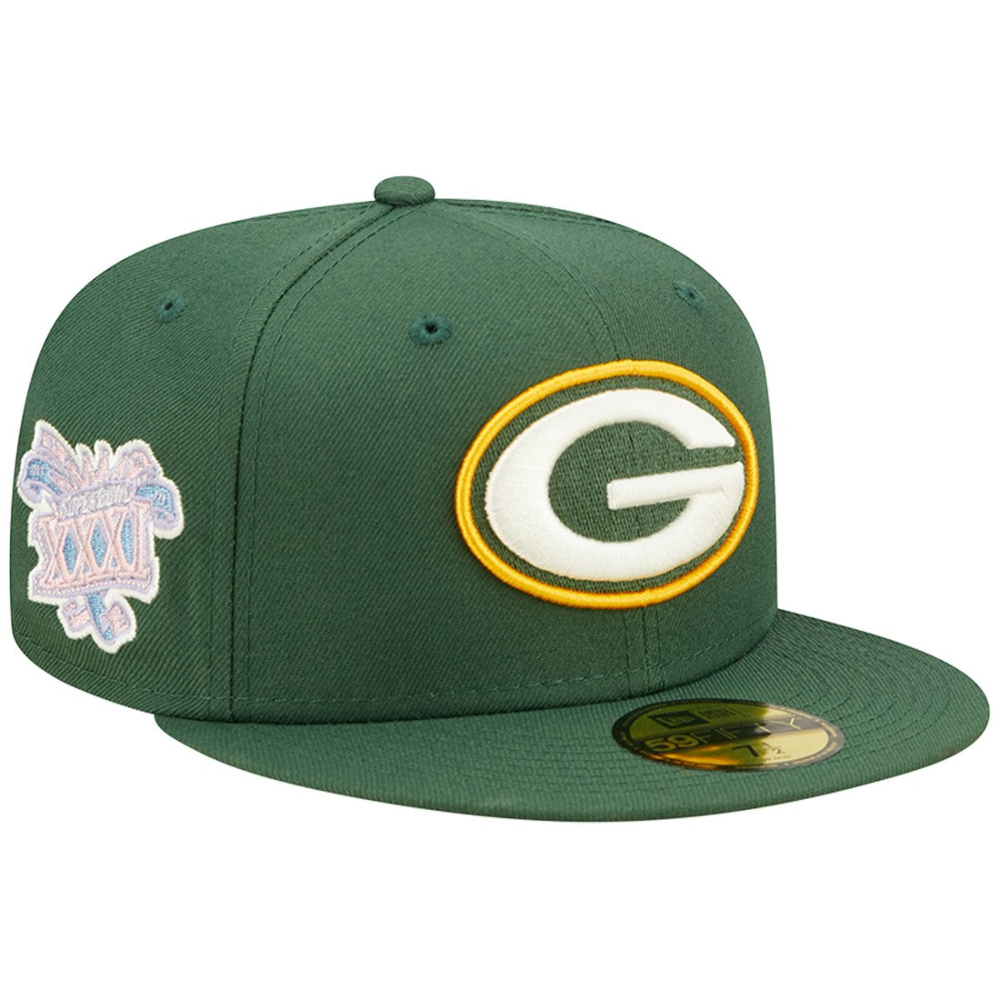 Green Bay Packers New Era Super Bowl XXXI Purple Pop Sweat 59FIFTY Fitted Hat Green - NFL
