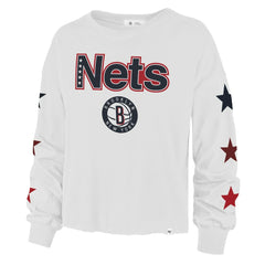 47 brand - Brooklyn Nets '47 Women's 2021/22 City Edition Call Up Parkway Long Sleeve T-Shirt - White