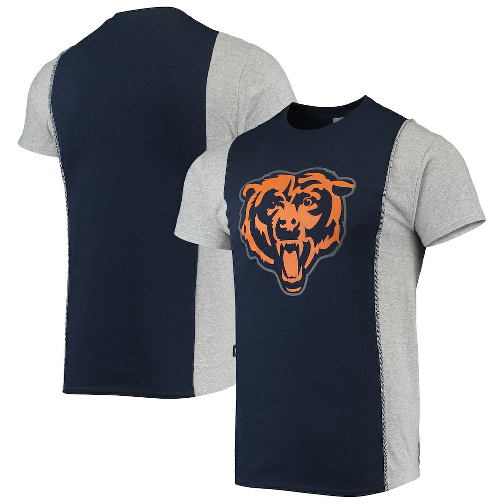 Chicago Bears Refried Apparel Sustainable Split T-Shirt Navy/Heathered Gray - NFL