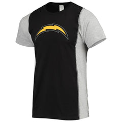 Los Angeles Chargers Refried Apparel Sustainable Split T-Shirt Black/Heathered Gray - NFL