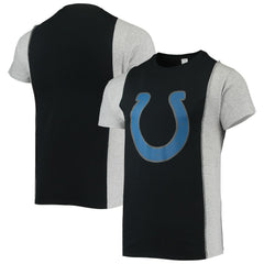 Indianapolis Colts Refried Apparel Sustainable Split T-Shirt Black/Heathered Gray - NFL