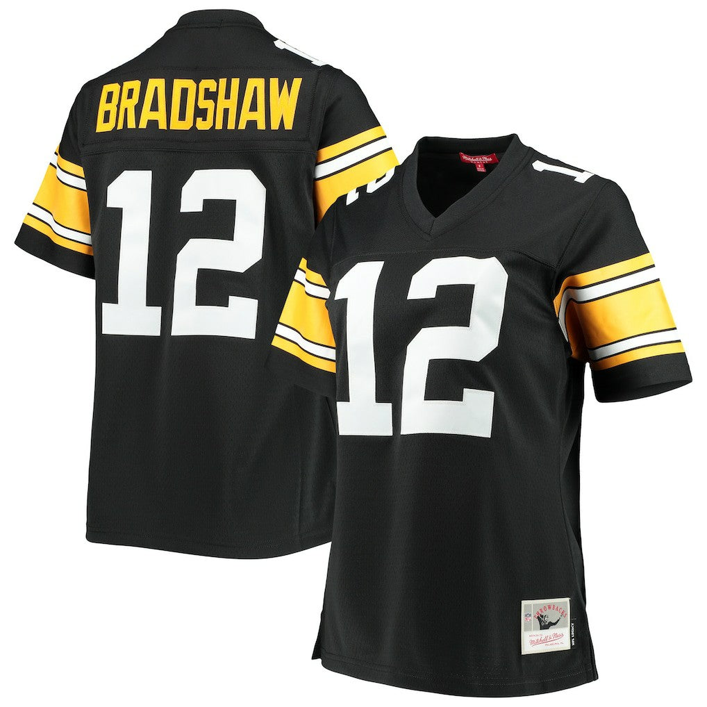 Terry Bradshaw Pittsburgh Steelers Women's Legacy Replica Player Jersey Black - Mitchell & Ness
