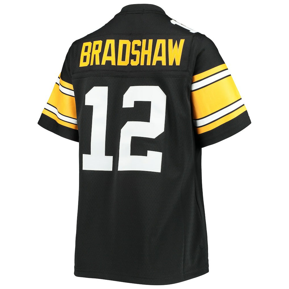 Terry Bradshaw Pittsburgh Steelers Women's Legacy Replica Player Jersey Black - Mitchell & Ness