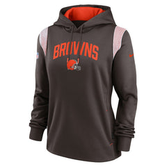 Cleveland Browns Women's Sideline Stack Performance Pullover Hoodie Brown - Nike