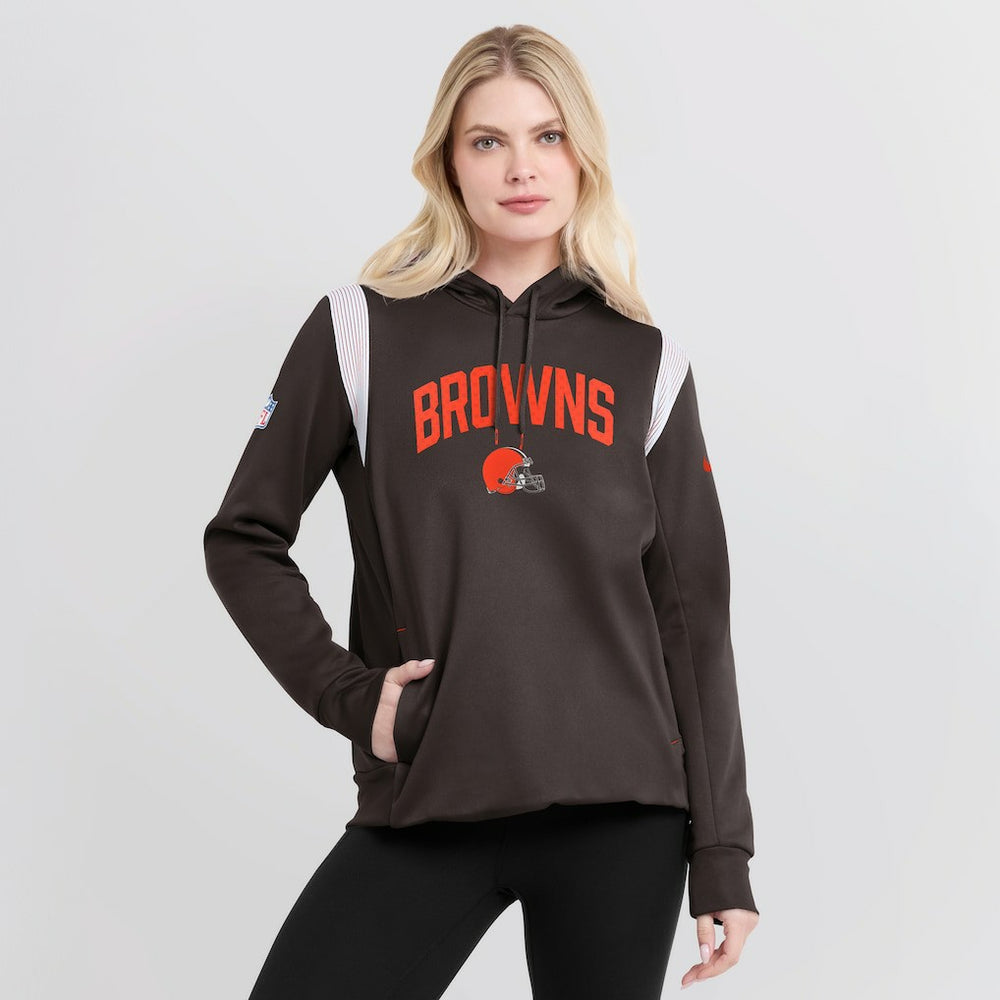 Cleveland Browns Women's Sideline Stack Performance Pullover Hoodie Brown - Nike