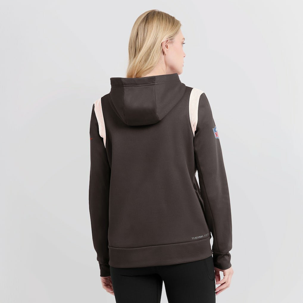 Cleveland Browns Women's Sideline Stack Performance Pullover Hoodie Brown - Nike