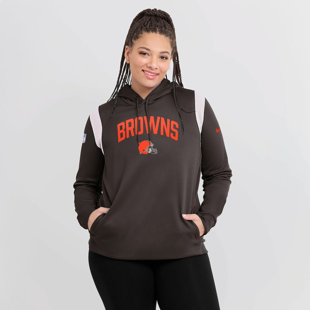 Cleveland Browns Women's Sideline Stack Performance Pullover Hoodie Brown - Nike
