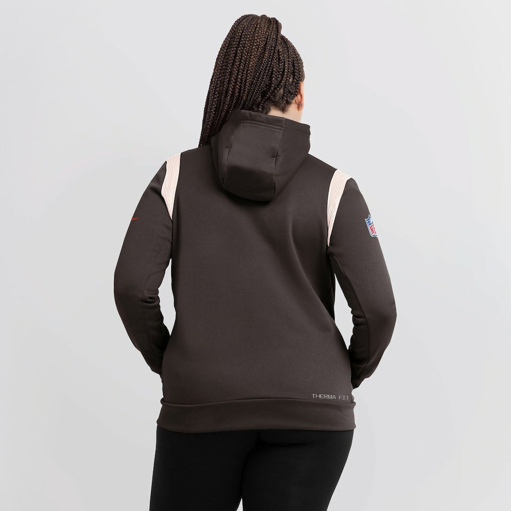 Cleveland Browns Women's Sideline Stack Performance Pullover Hoodie Brown - Nike