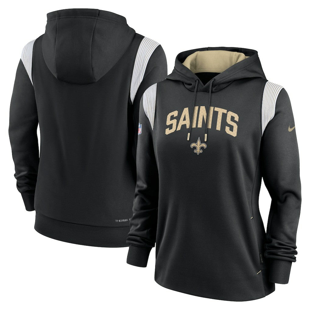 New Orleans Saints Women's Sideline Stack Performance Pullover Hoodie Black - Nike