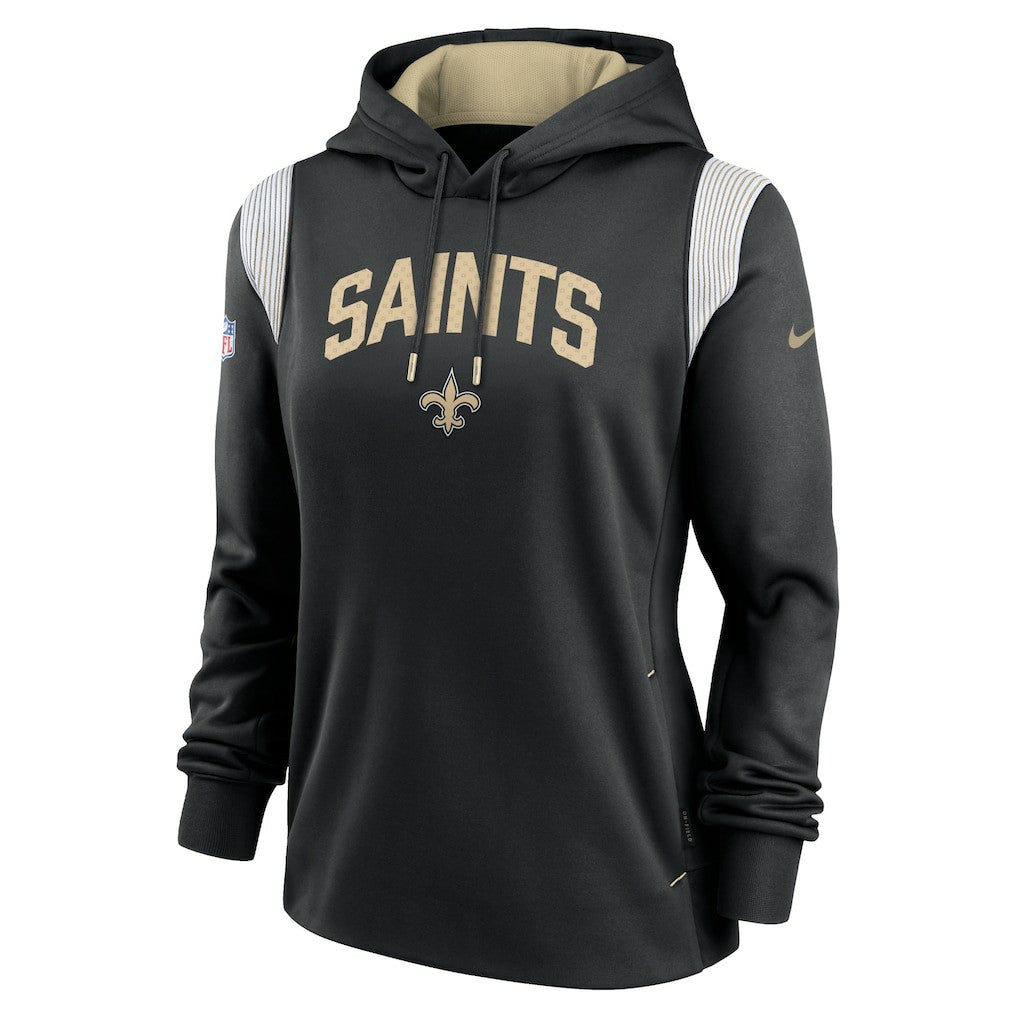 New Orleans Saints Women's Sideline Stack Performance Pullover Hoodie Black - Nike